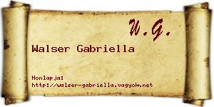 Walser Gabriella névjegykártya